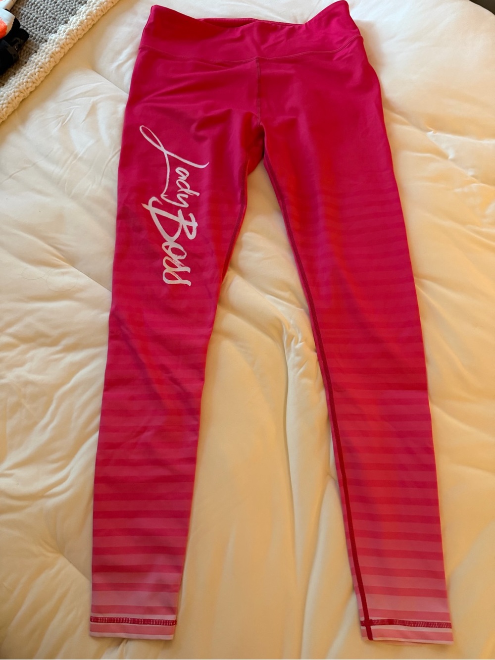 Women’s XL Pink 'Lady Boss' Active Leggings. 2 available